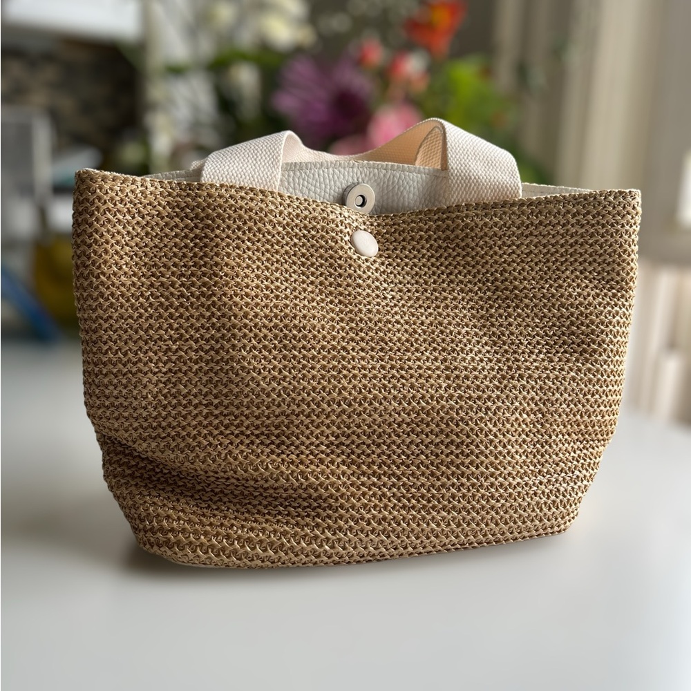 Rattan Purse - White Handle